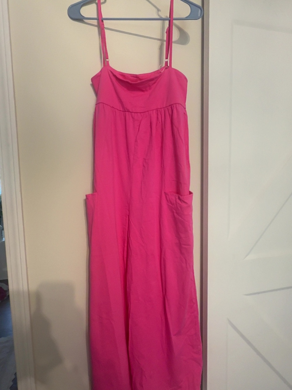 Pink Spaghetti-Strap Maxi Dress